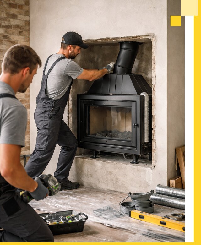 Установка каминных топок в Бирске: монтаж, подключение