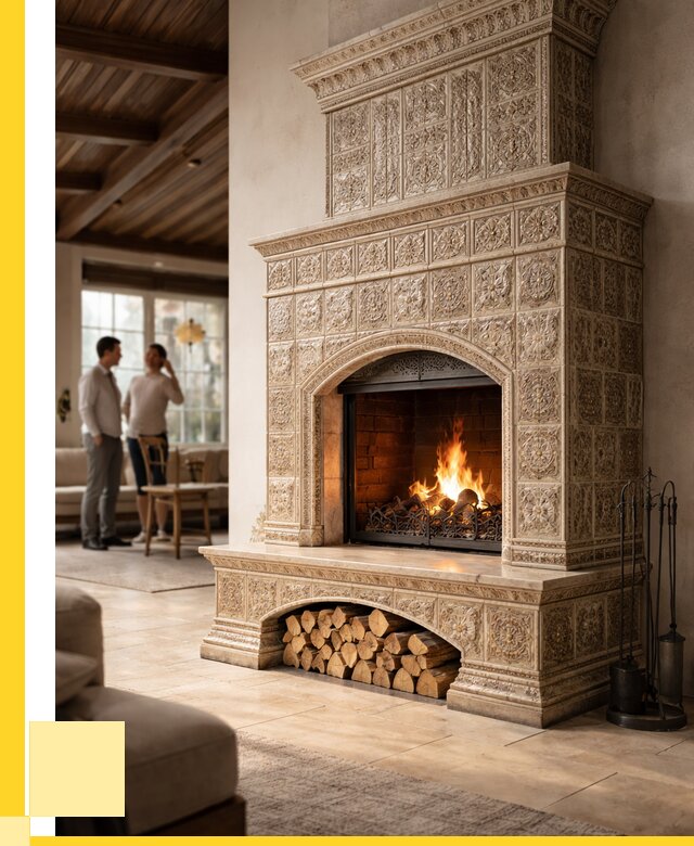 Купить изразцовый камин в Бирске от 259850 р. | ЭриданБрк