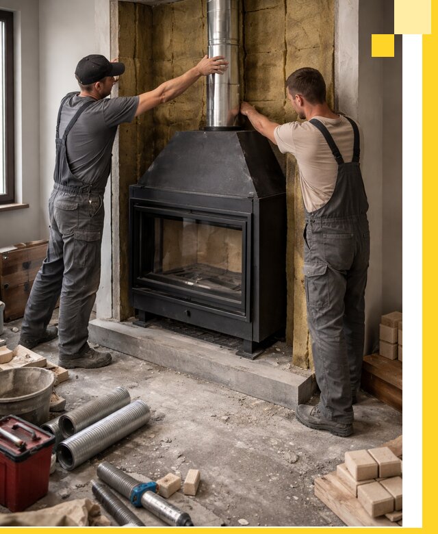 Изготовление и монтаж закрытых каминов в Бирске под ключ