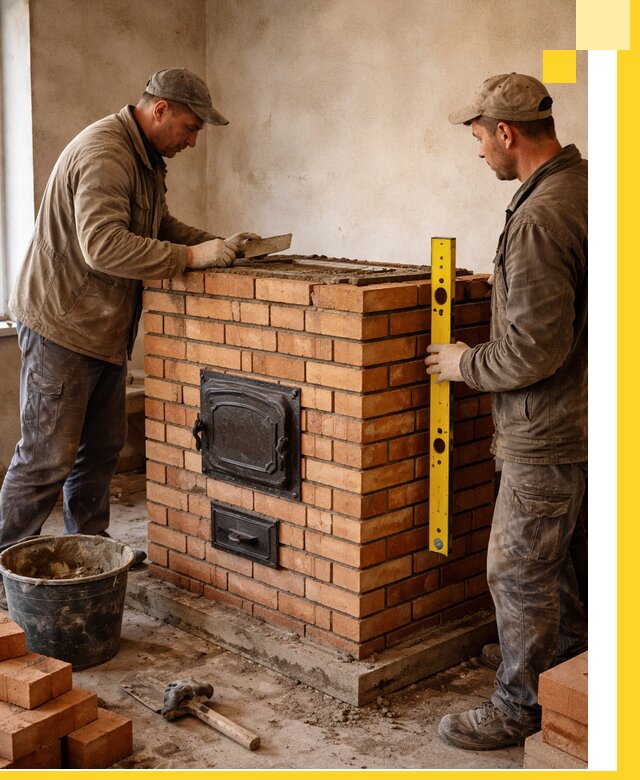 Отопительные печи под ключ в Бирске, установка и сборка