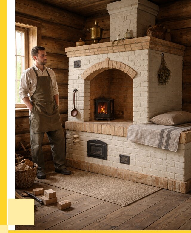 Русские печи с лежанкой под ключ в Бирске от 155910 р. ЭриданБрк