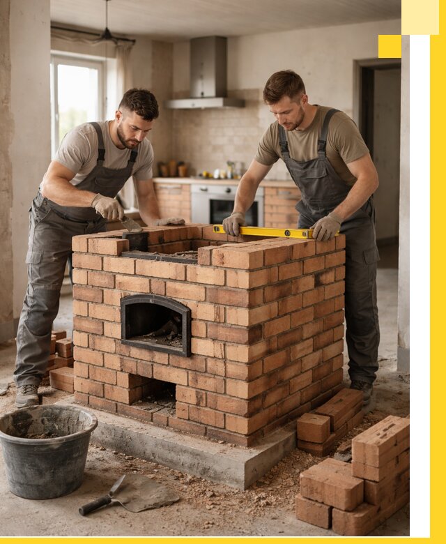 Установка и монтаж печей в частном доме в Бирске под ключ