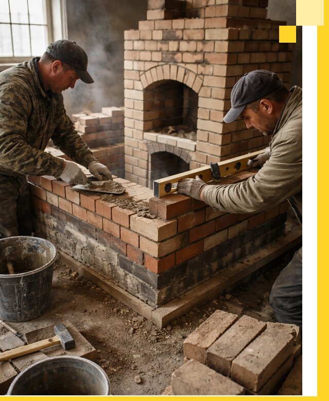 Изготовление и монтаж печей и каминов из кирпича в Бирске