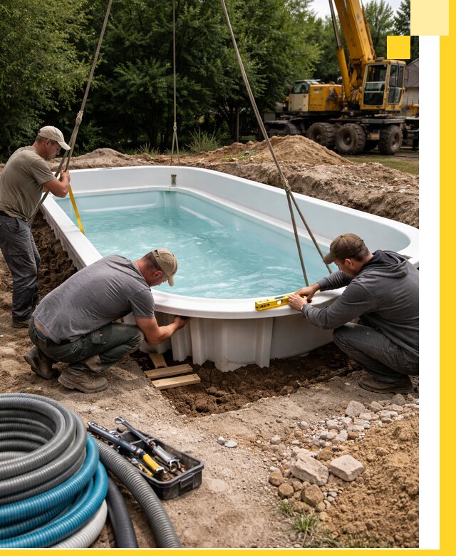 Установка и монтаж композитных бассейнов под ключ в Бирске