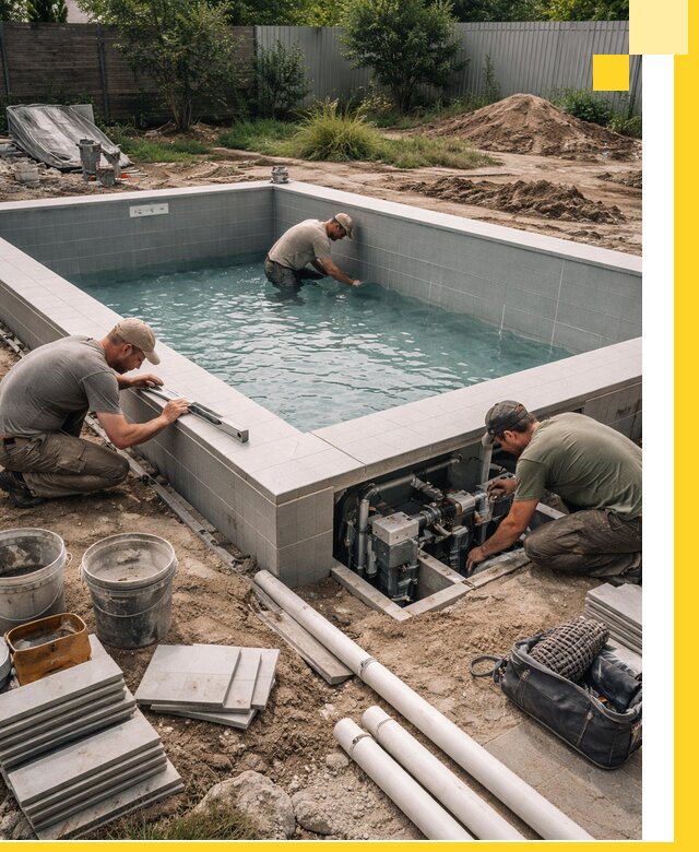 Строительство и монтаж бассейнов для дачи под ключ в Бирске