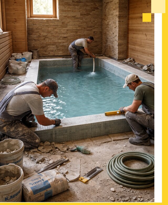 Проектирование и строительство бассейнов для бани в Бирске