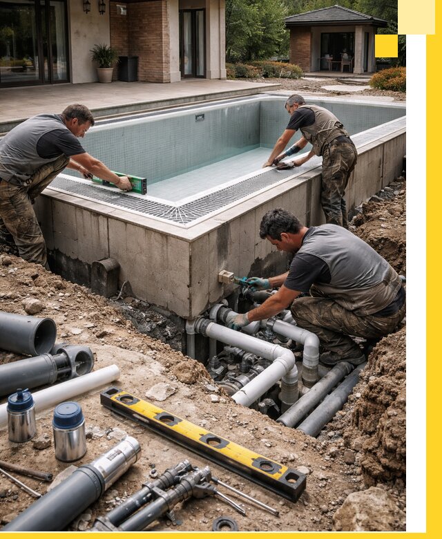 Строительство переливных бассейнов в Бирске под ключ