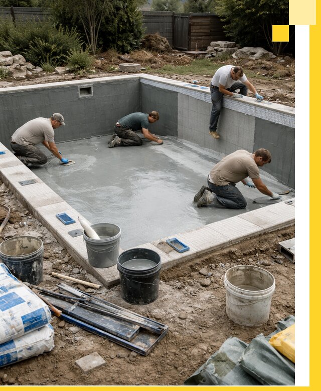 Изготовление и монтаж чаши бассейна под ключ в Бирске