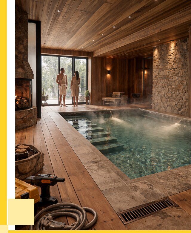 Проекты бань с бассейном под ключ в Бирске от 77955 р., ЭриданБрк