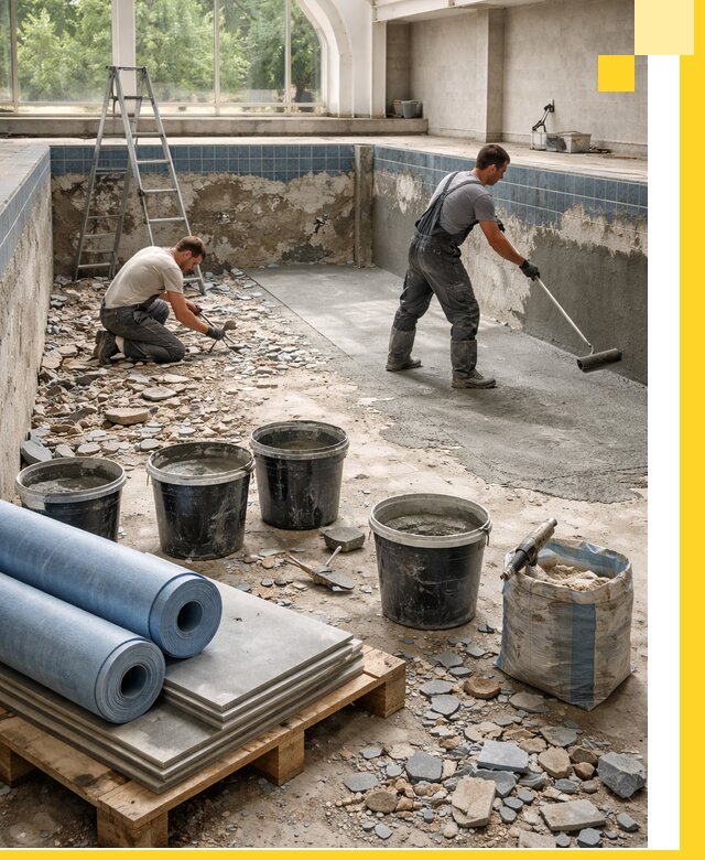 Реконструкция бассейнов в Бирске: ремонт, гидроизоляция