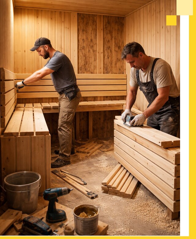 Профессиональный комплексный ремонт саун под ключ в Бирске