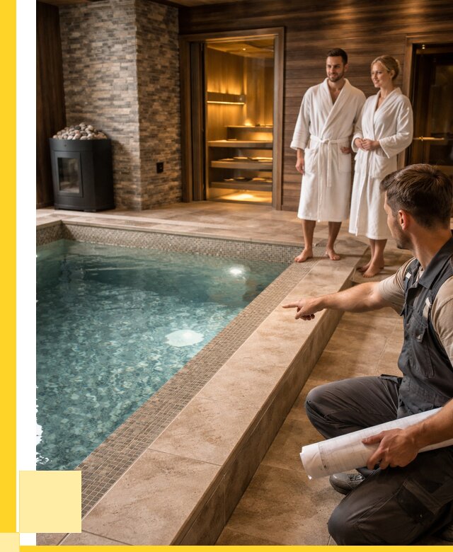 Проект бани с бассейном под ключ в Бирске от 67561 р. | ЭриданБрк