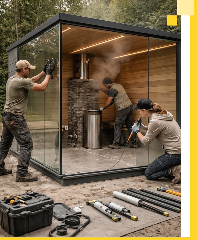 Проектирование и строительство стеклянных бань в Бирске