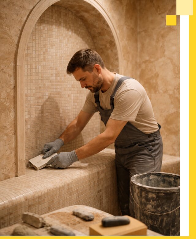 Профессиональная отделка хамамов с мозаикой под ключ в Бирске