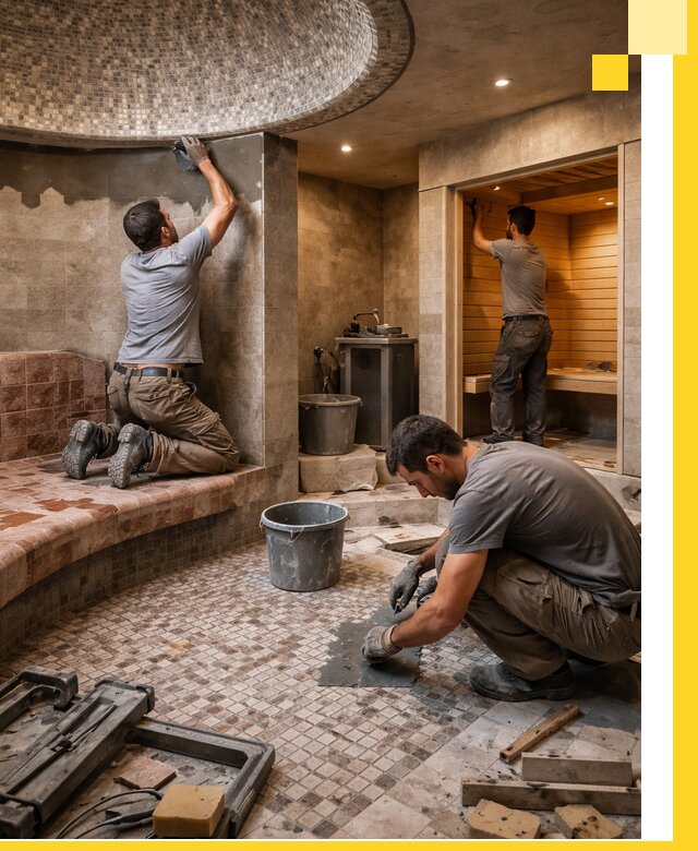 Проект и строительство хамама бани и сауны под ключ в Бирске