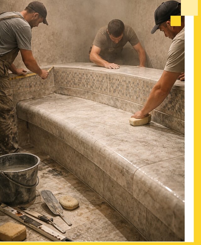 Изготовление и установка сидений для хамама в Бирске